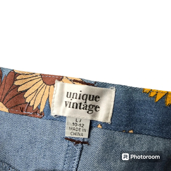 Unique Vintage Denim Like MIni Skirt - Picture 3 of 8
